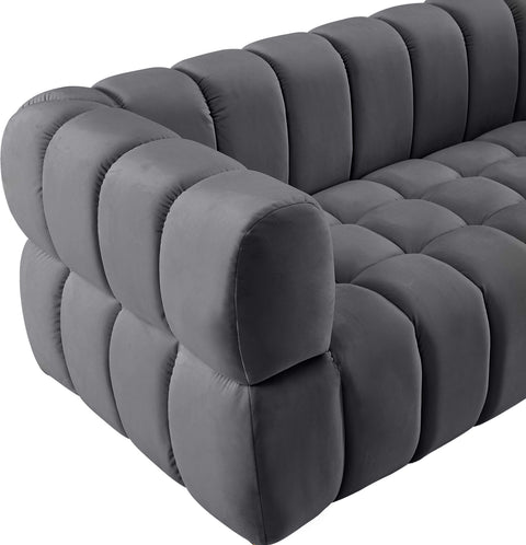Industry Grey Velvet Loveseat L