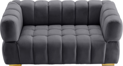 Industry Grey Velvet Loveseat L