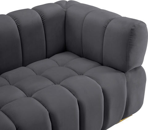 Industry Grey Velvet Loveseat L