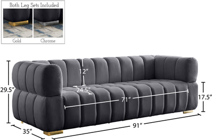 Industry Grey Velvet Sofa S