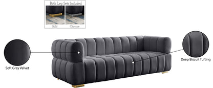 Industry Grey Velvet Sofa S