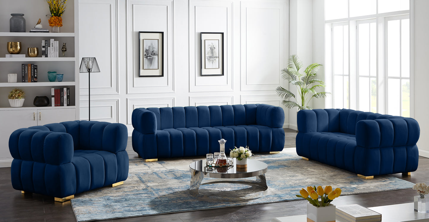 industry navy velvet loveseat l