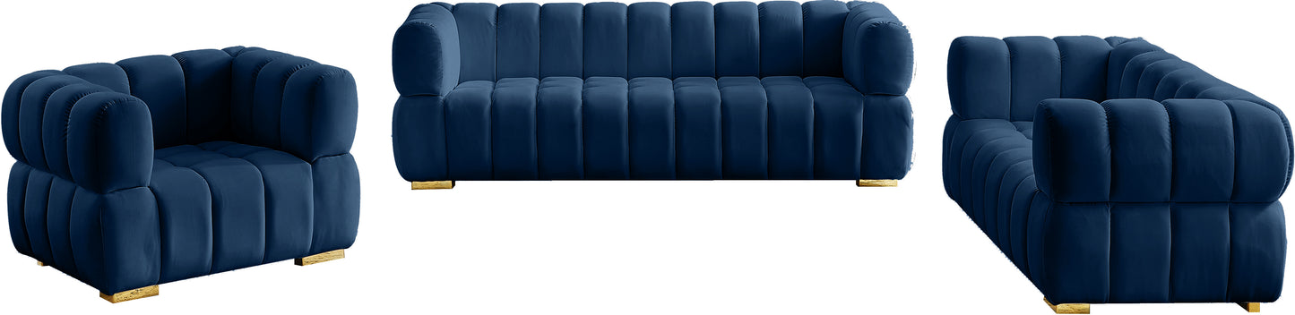 industry navy velvet loveseat l