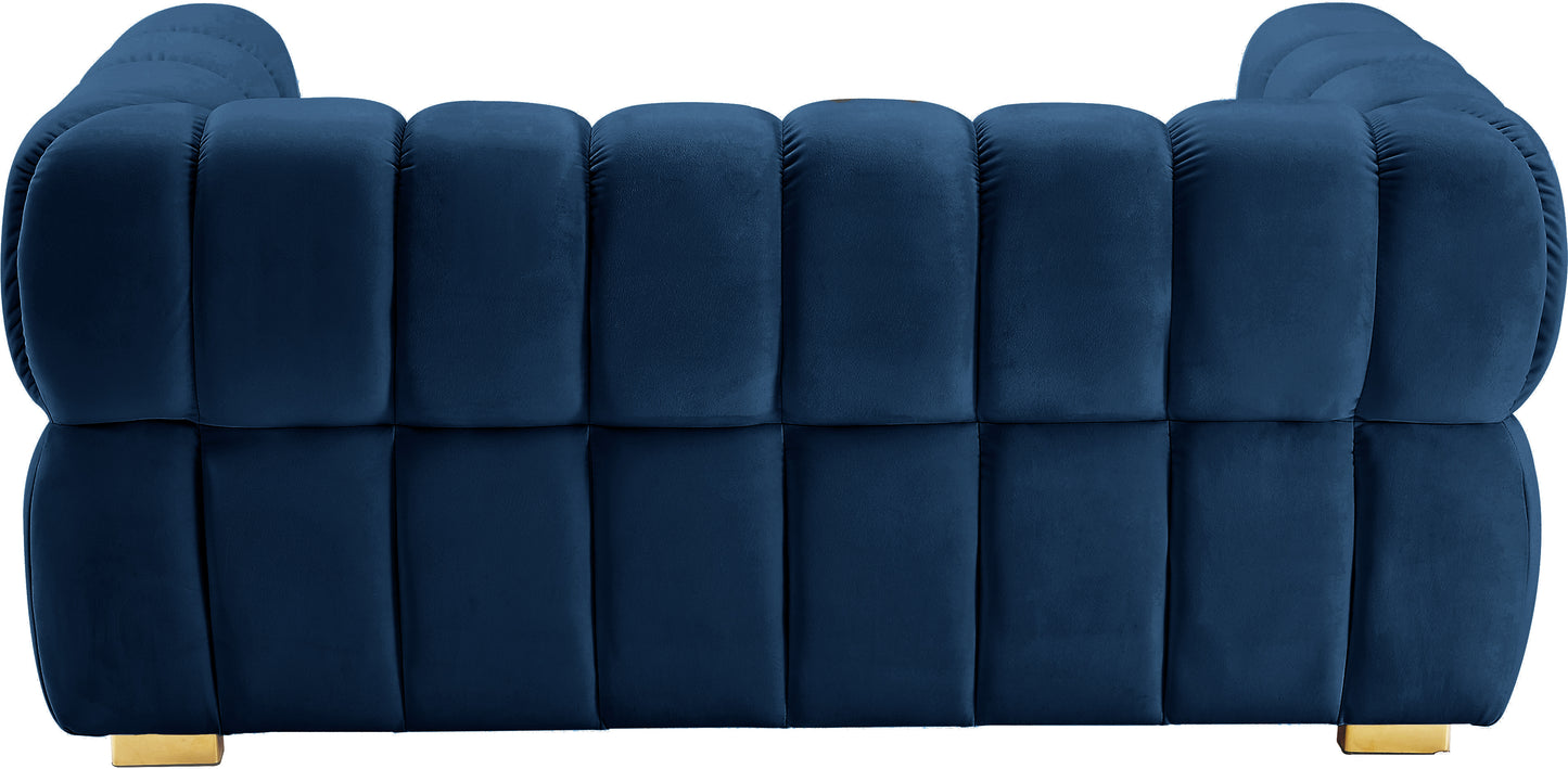 industry navy velvet loveseat l