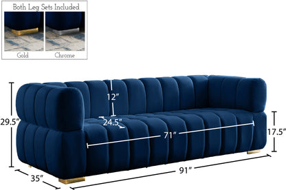 Industry Navy Velvet Sofa S