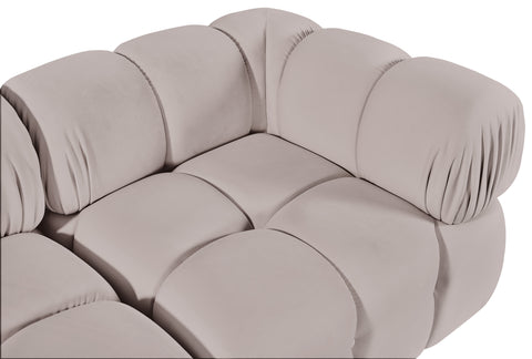 Camden Beige Velvet Performance Fabric Upholstered Sofa, 2-Piece