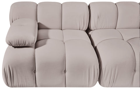 Camden Beige Velvet Performance Fabric Upholstered Sofa, 2-Piece (Style 2)