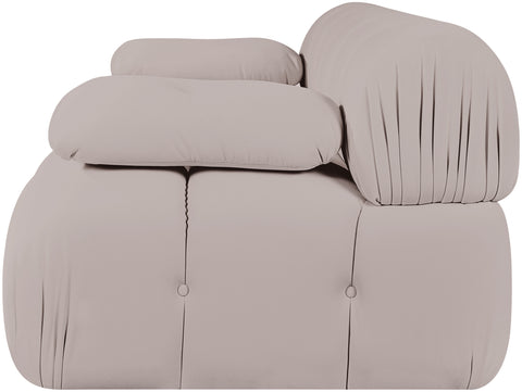 Camden Beige Velvet Performance Fabric Upholstered Sofa, 2-Piece (Style 2)