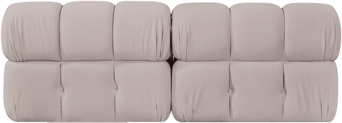 Camden Beige Velvet Performance Fabric Upholstered Sofa, 2-Piece (Style 2)