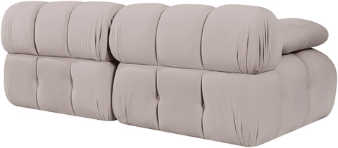 Camden Beige Velvet Performance Fabric Upholstered Sofa, 2-Piece (Style 2)