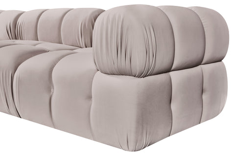 Camden Beige Velvet Performance Fabric Upholstered Sofa, 3-Piece