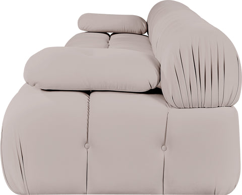 Camden Beige Velvet Performance Fabric Upholstered Sofa, 4-Piece (Style 2)