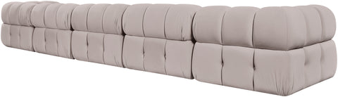 Camden Beige Velvet Performance Fabric Upholstered Sofa, 5-Piece