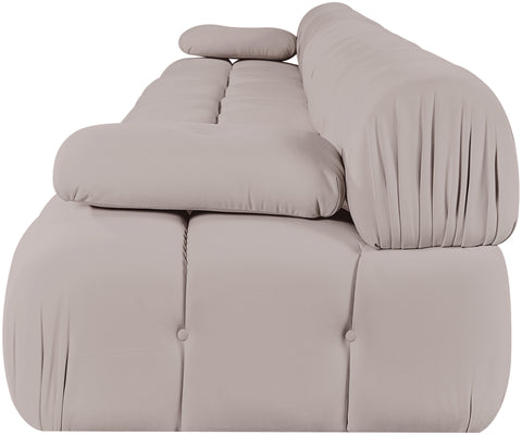 Camden Beige Velvet Performance Fabric Upholstered Sofa, 5-Piece (Style 2)