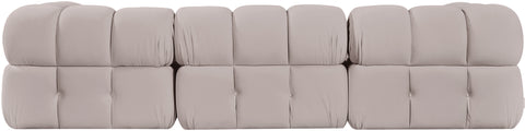 Camden Beige Velvet Performance Fabric Upholstered Sectional, 4-Piece (Style 2)