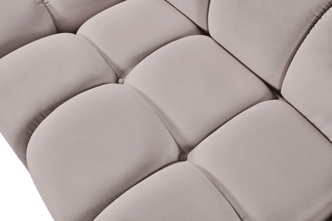 Camden Beige Velvet Performance Fabric Upholstered Sectional, 5-Piece