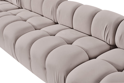Camden Beige Velvet Performance Fabric Upholstered Sectional, 5-Piece (Style 4)