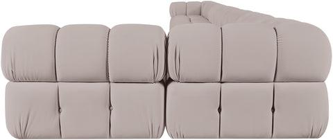 Camden Beige Velvet Performance Fabric Upholstered Sectional, 8-Piece (Style 4)
