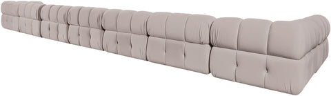 Camden Beige Velvet Performance Fabric Upholstered Sectional, 8-Piece (Style 4)