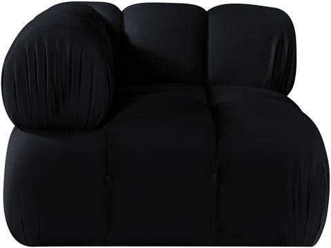 Camden Black Velvet Performance Fabric Upholstered Corner Chair, 1 Piece