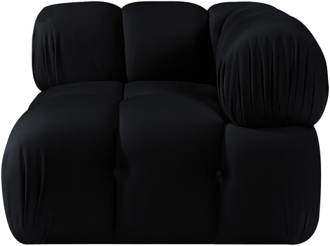 Camden Black Velvet Performance Fabric Upholstered Corner Chair, 1 Piece