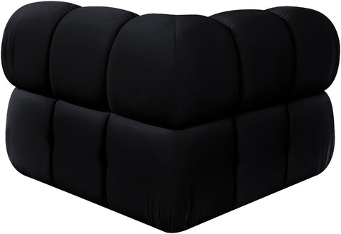 Camden Black Velvet Performance Fabric Upholstered Corner Chair, 1 Piece