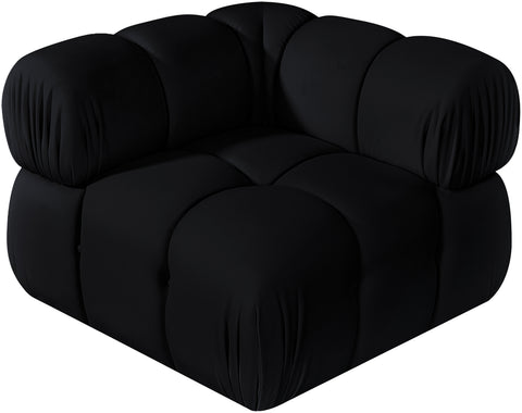 Camden Black Velvet Performance Fabric Upholstered Corner Chair, 1 Piece