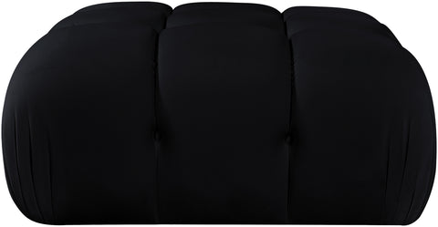 Camden Black Velvet Performance Fabric Upholstered Ottoman, 1 Piece