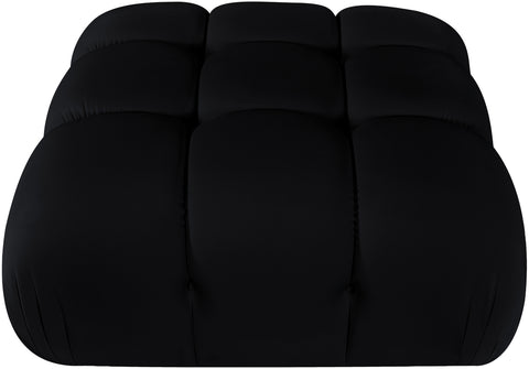Camden Black Velvet Performance Fabric Upholstered Ottoman, 1 Piece