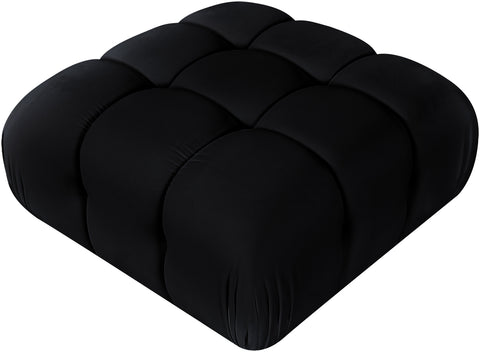Camden Black Velvet Performance Fabric Upholstered Ottoman, 1 Piece