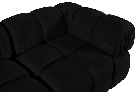 Camden Black Velvet Performance Fabric Upholstered Sofa, 2-Piece