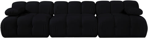 Camden Black Velvet Performance Fabric Upholstered Sofa, 3-Piece (Style 2)