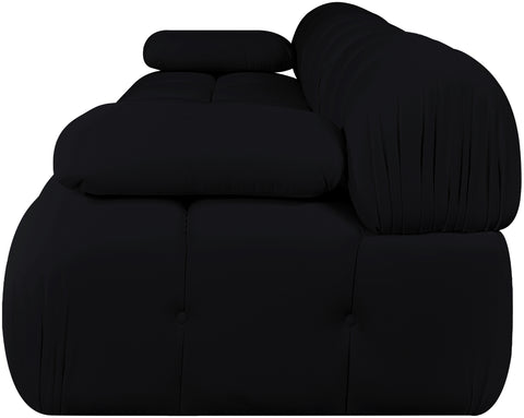 Camden Black Velvet Performance Fabric Upholstered Sofa, 3-Piece (Style 2)