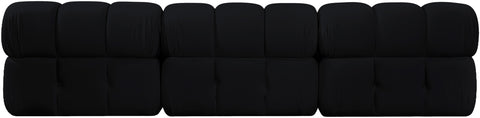 Camden Black Velvet Performance Fabric Upholstered Sofa, 3-Piece (Style 2)