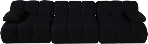 Camden Black Velvet Performance Fabric Upholstered Sofa, 3-Piece (Style 2)