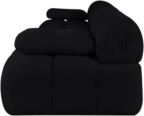 Camden Black Velvet Performance Fabric Upholstered Sofa, 4-Piece (Style 2)