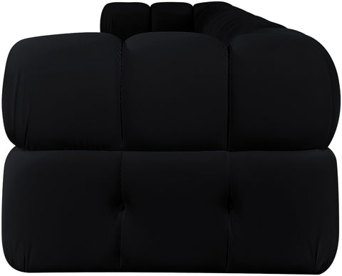 Camden Black Velvet Performance Fabric Upholstered Sofa, 5-Piece