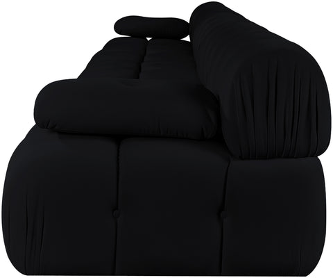 Camden Black Velvet Performance Fabric Upholstered Sofa, 5-Piece (Style 2)