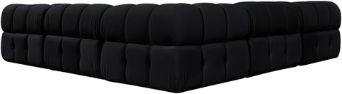 Camden Black Velvet Performance Fabric Upholstered Sectional, 5-Piece (Style 3)