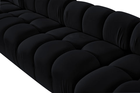 Camden Black Velvet Performance Fabric Upholstered Sectional, 5-Piece (Style 4)