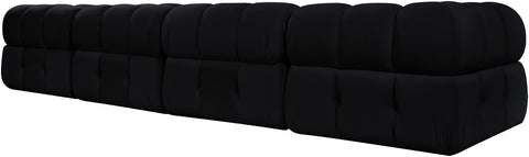 Camden Black Velvet Performance Fabric Upholstered Sectional, 5-Piece (Style 4)