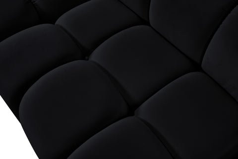 Camden Black Velvet Performance Fabric Upholstered Sectional, 6-Piece (Style 4)