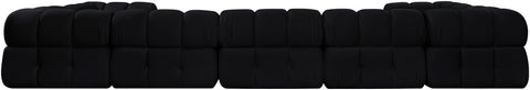 Camden Black Velvet Performance Fabric Upholstered Sectional, 7-Piece (Style 6)