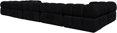 Camden Black Velvet Performance Fabric Upholstered Sectional, 7-Piece (Style 6)