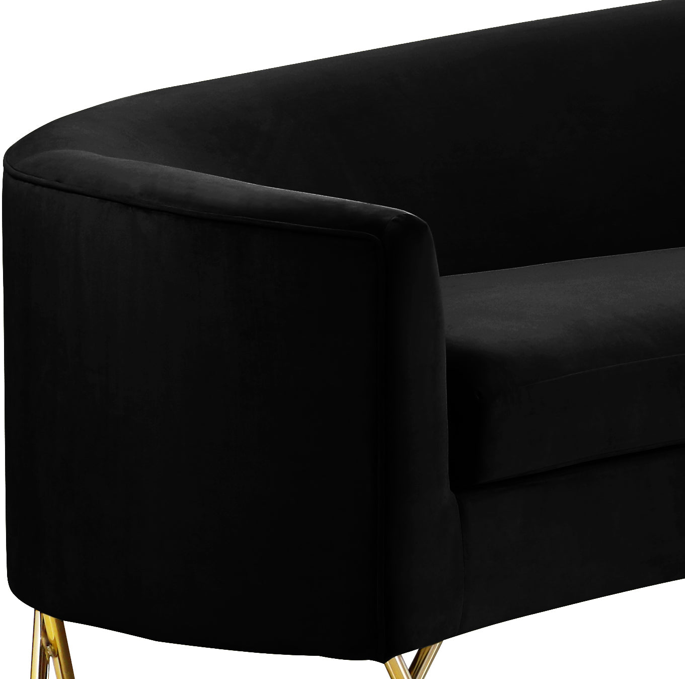 simba black velvet 3pc. sectional sectional