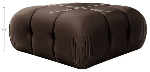 Camden Brown Velvet Performance Fabric Upholstered Ottoman, 1 Piece