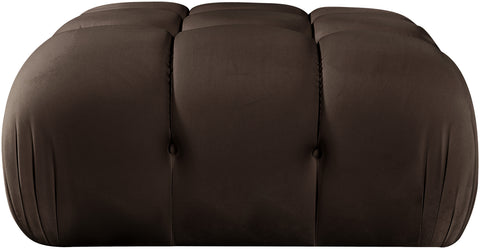 Camden Brown Velvet Performance Fabric Upholstered Ottoman, 1 Piece