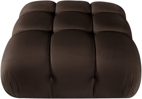 Camden Brown Velvet Performance Fabric Upholstered Ottoman, 1 Piece