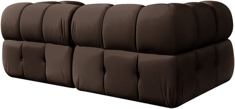 Camden Brown Velvet Performance Fabric Upholstered Sofa, 2-Piece
