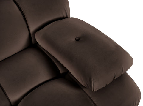 Camden Brown Velvet Performance Fabric Upholstered Sofa, 2-Piece (Style 2)